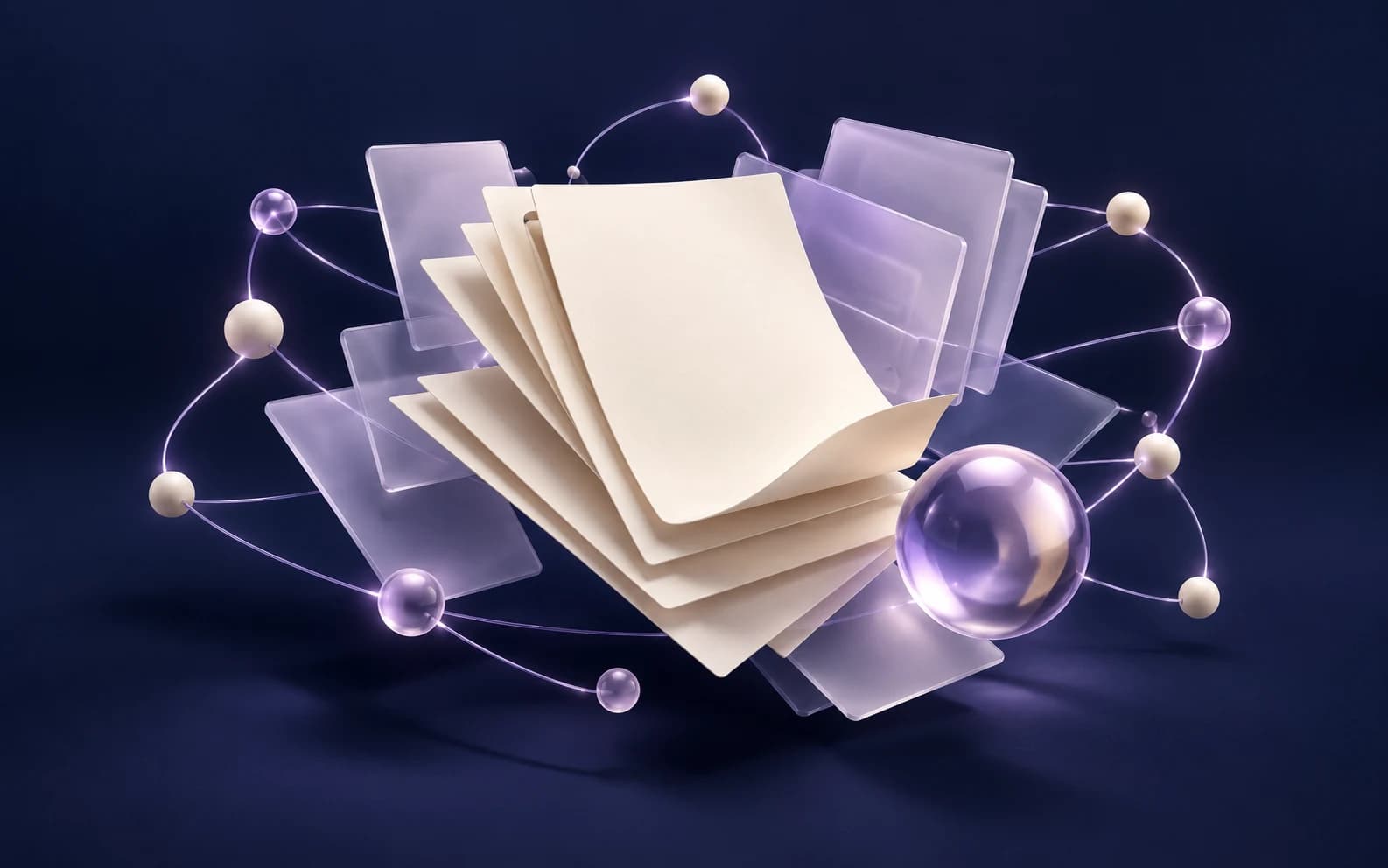 Connected documents representing an RFP knowledge library